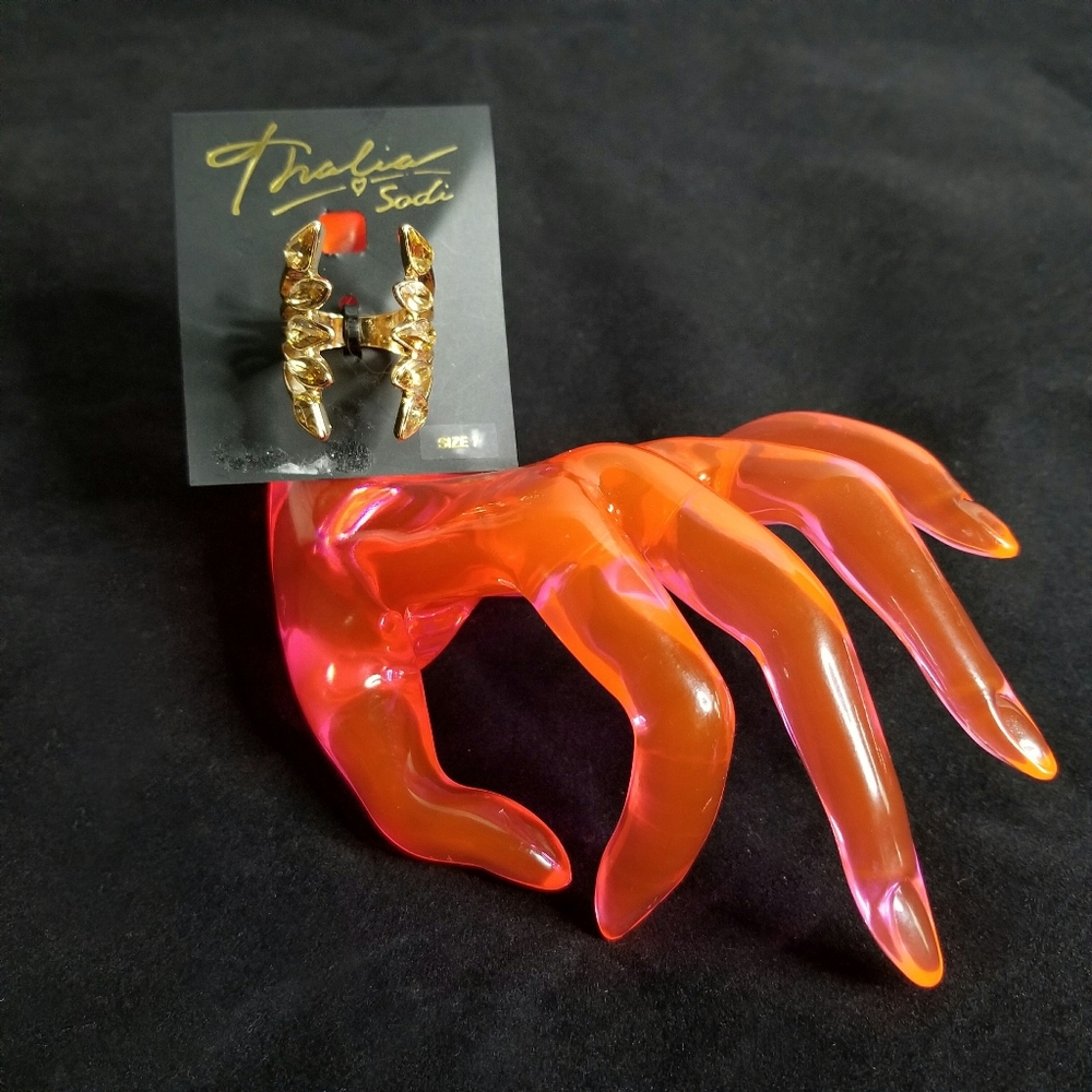 Thalia Sodi Open Stone Front Cuff Ring Make A Bold Statement Striking Faux Amber
